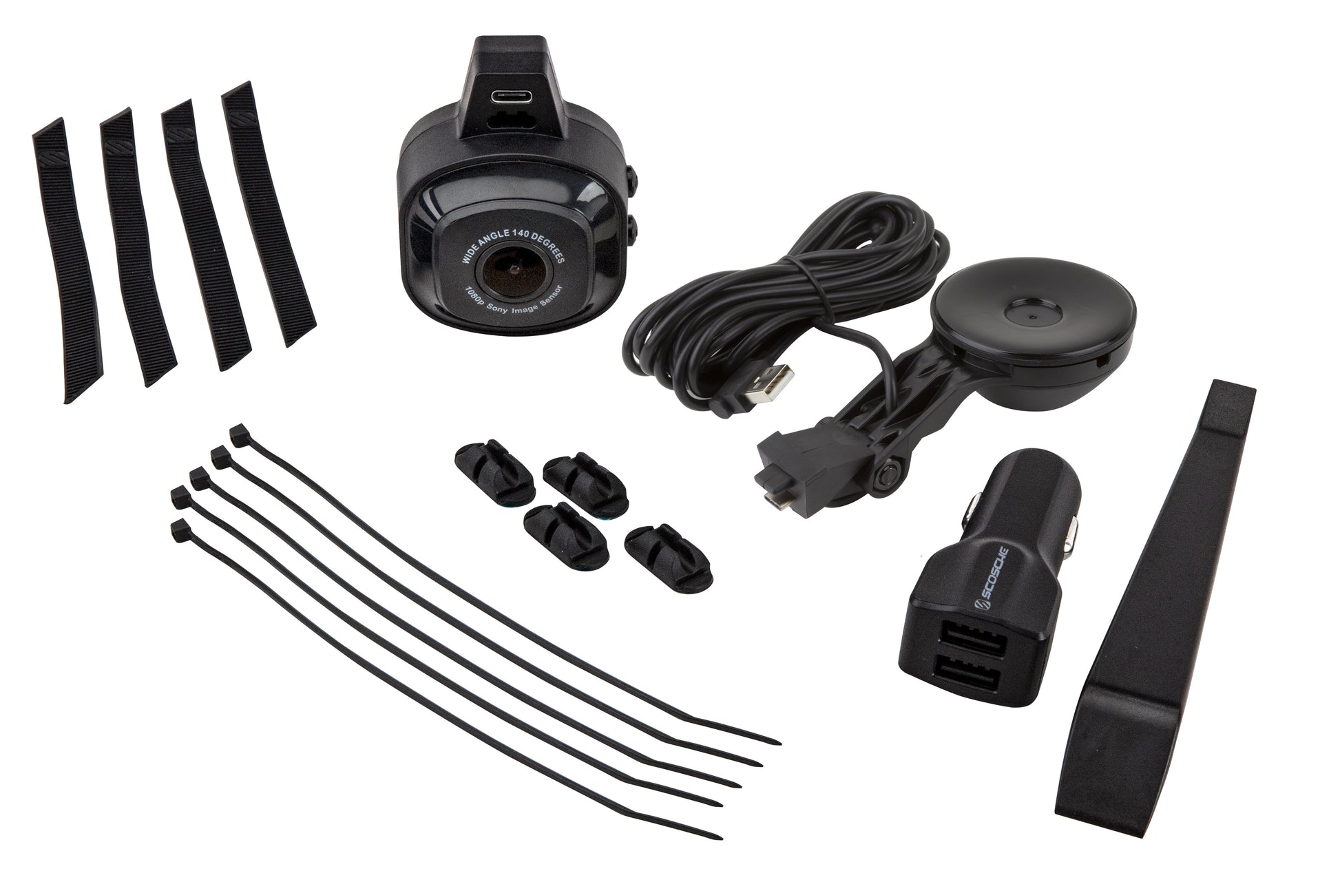 NEXC11032W-SP1 Full HD Smart Windshield Mount Car Dash Cam Powered by Nexar Black