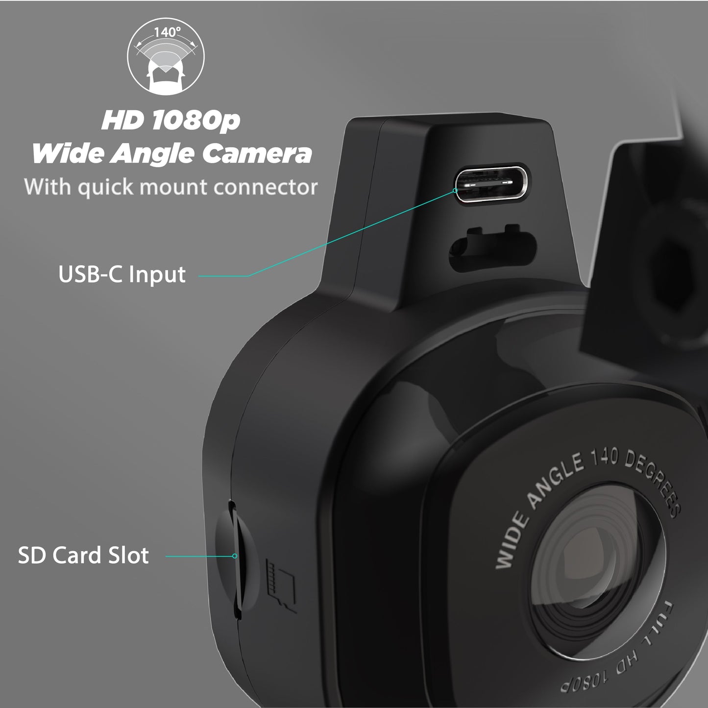 NEXC11032W-SP1 Full HD Smart Windshield Mount Car Dash Cam Powered by Nexar Black