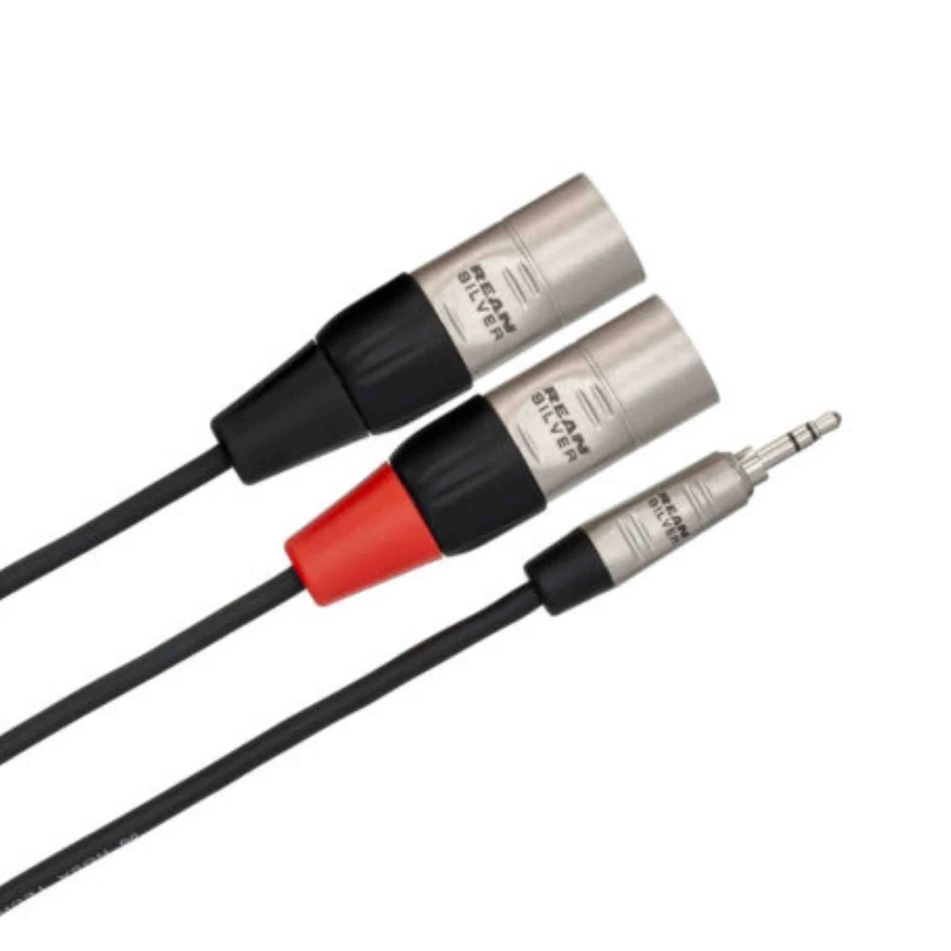 6' REAN 3.5Mm TRS to Dual XLR3M 24 AWG Pro Stereo Breakout Cable