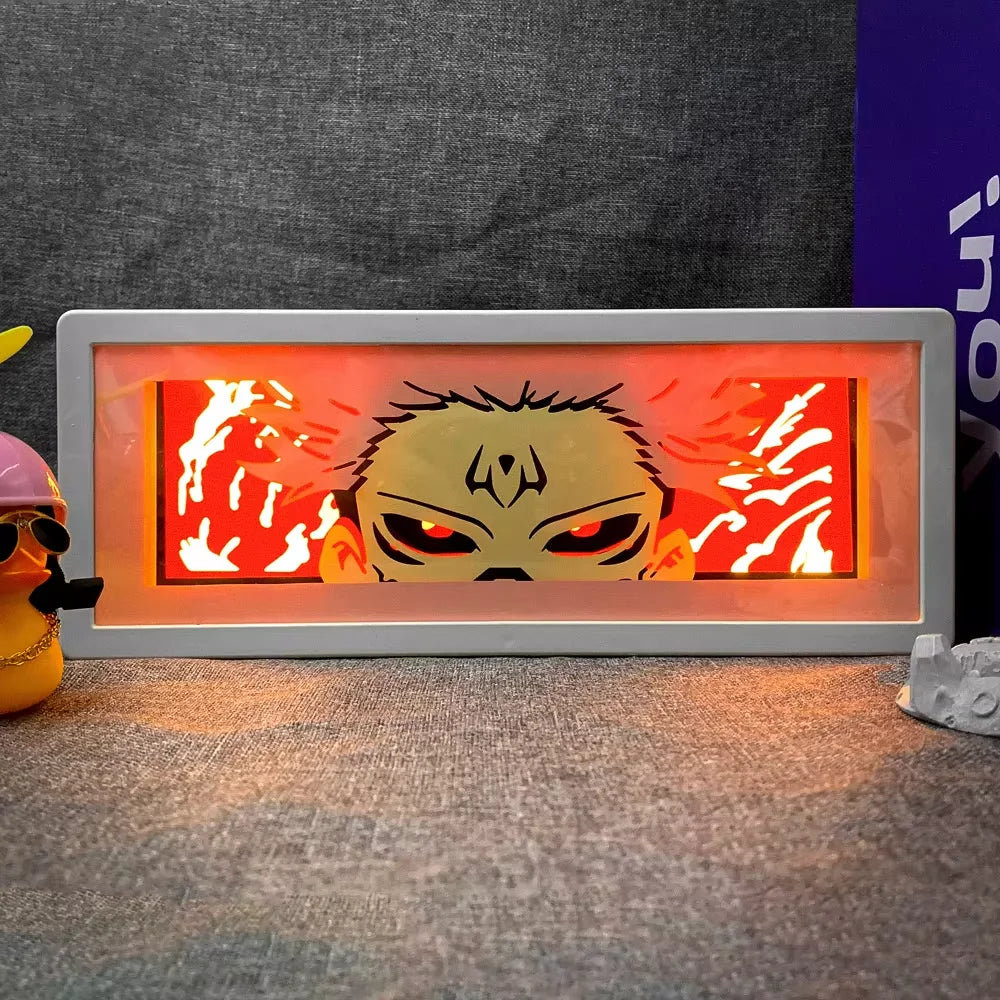 Anime Light Box Eye Face Lamp for Bedroom Decoration Lightbox Manga Paper Carving Table Desk Lamp