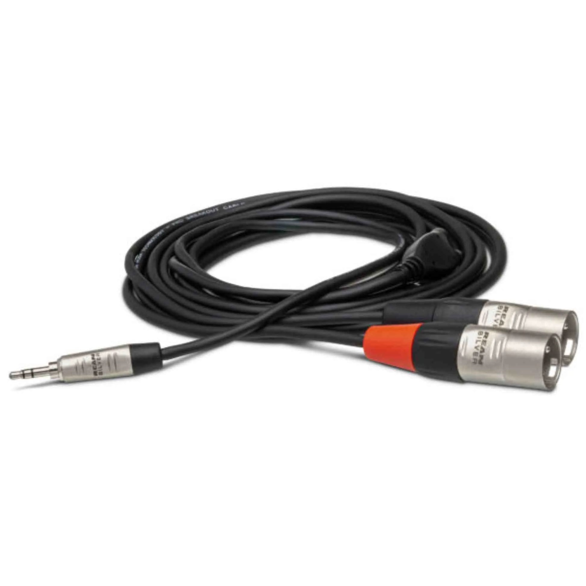 6' REAN 3.5Mm TRS to Dual XLR3M 24 AWG Pro Stereo Breakout Cable